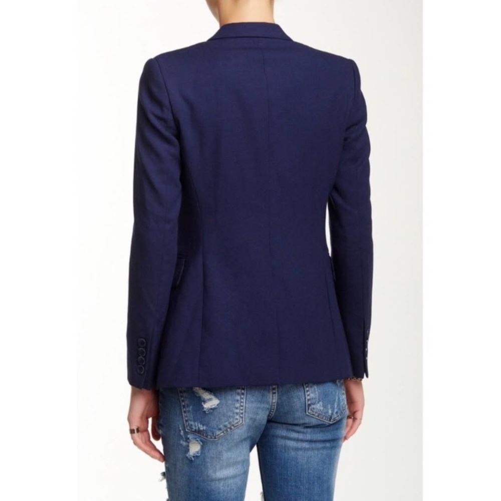 Equipment Anais Blazer Wool Blend Single Button Suit Jacket, Navy Blue - Picture 4 of 16